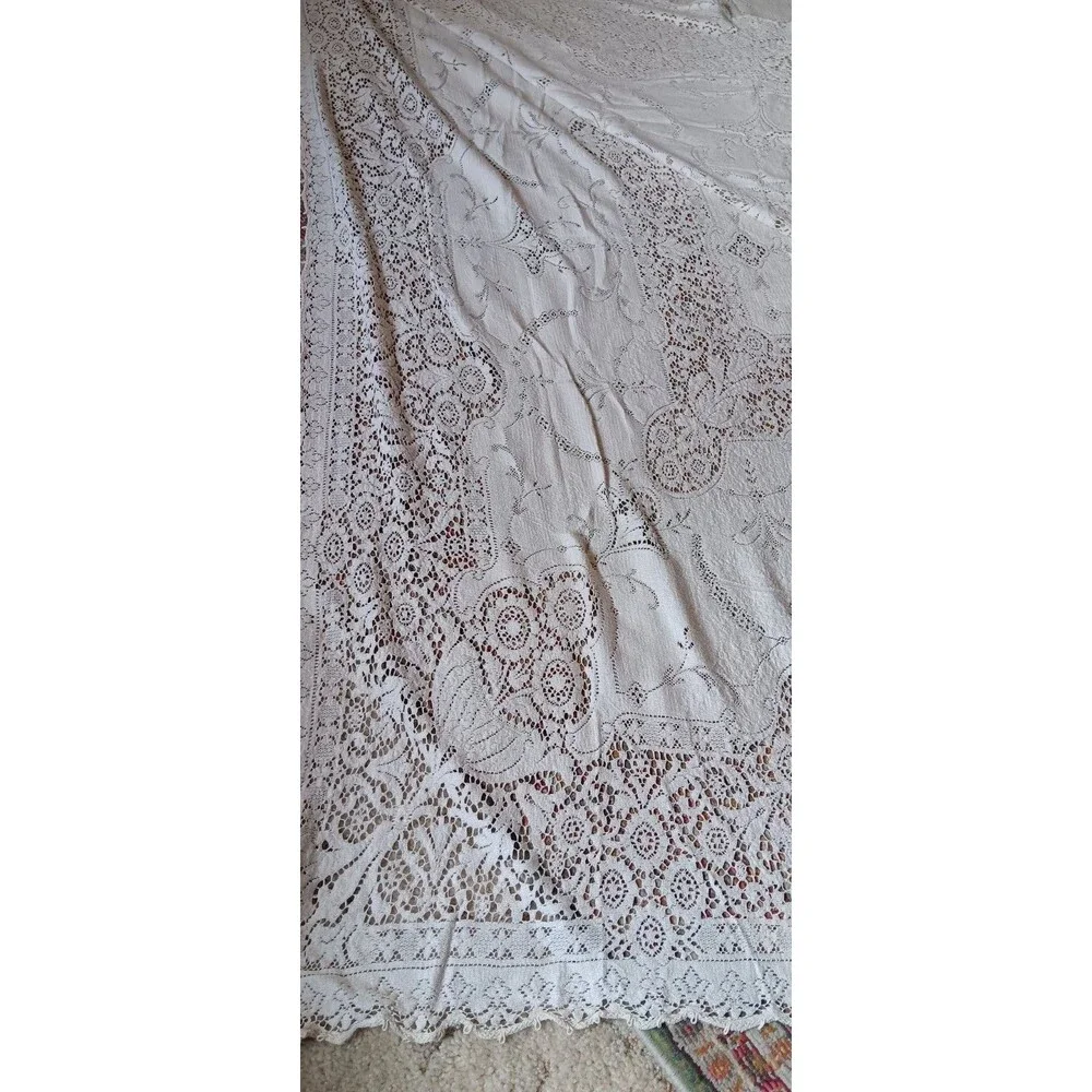 Vintage Victorian Crochet Long Formal Table Cover 136